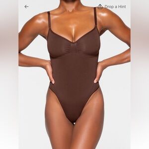 SKIMS Chocolate Brown Seamless Bodysuit